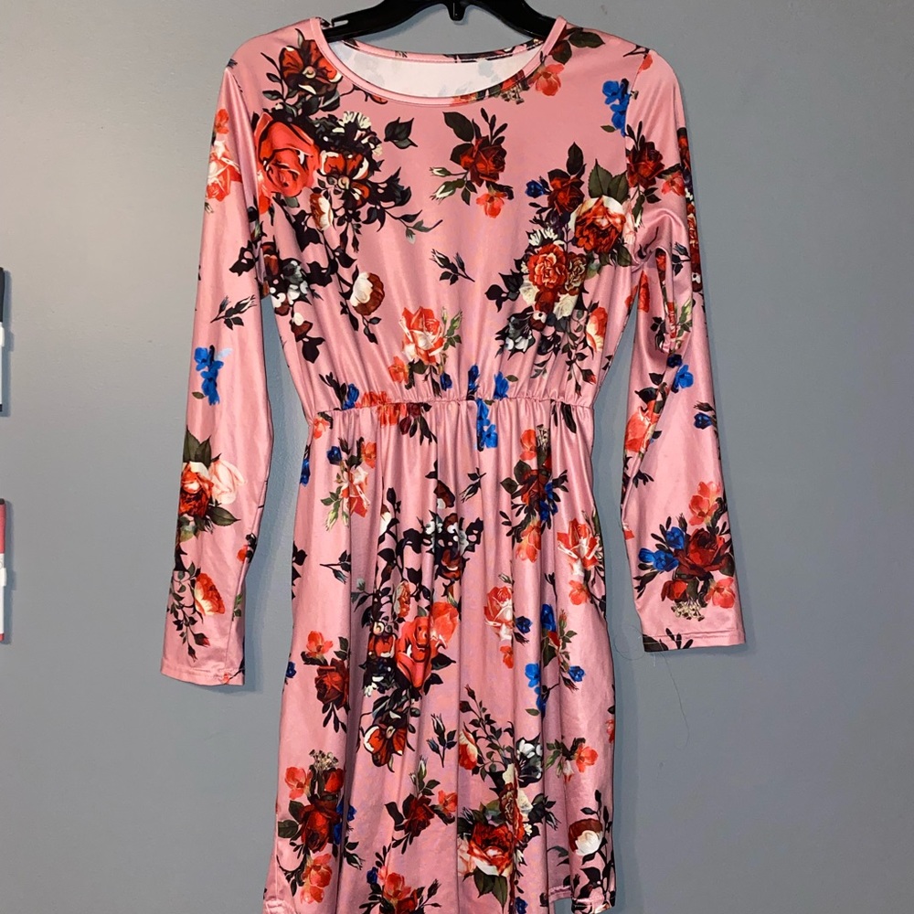 Pink floral dress